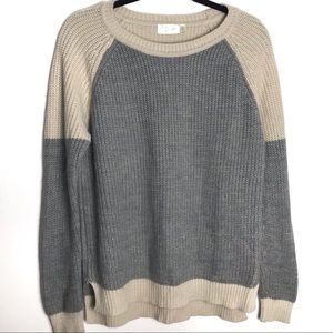 Cream and Grey Knit Sweater